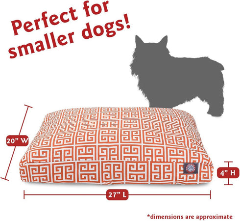 Orange Towers Small Rectangle Indoor Outdoor Pet Dog Bed with Removable Washable Cover by Majestic Pet Products