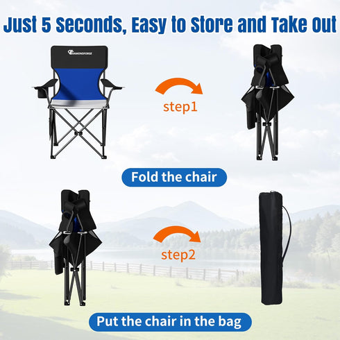 (500LBS Oversized/300LBS DIAMONDFORGE High Back Camping Chair for Adult, Portable Folding Camp Chair, Outdoor Camping