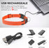 Illumifun USB Rechargeable LED Dog Collar Light Up Adjustable Blinking for Large Dogs (Orange?, Large)