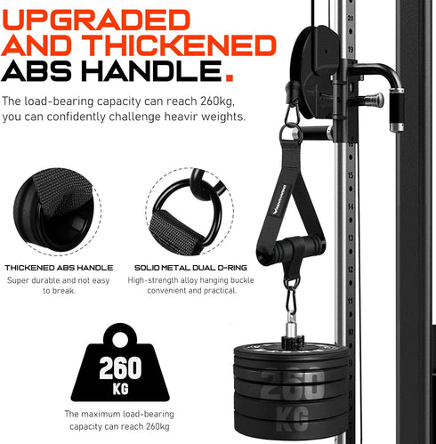 Gym Exercise Handles for Cable Machine Pulleys, Resistance Band, and Strength Trainer Accessories