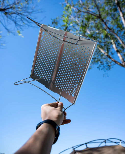 iClimb Mini Solo Folding Table, Ultralight Compact for Camping, Hiking, Beach, Picnic (Silver, Mini)