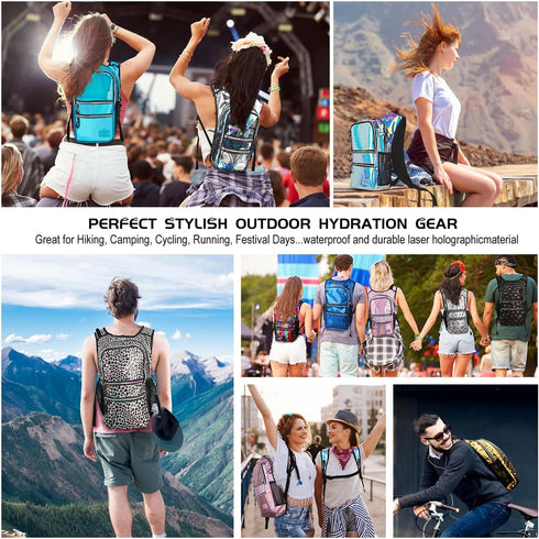 Hydration Backpack Pack, 20L Water Backpack with 2L Hydration Bladder, Essential for Hiking, Running, Biking, Festivals