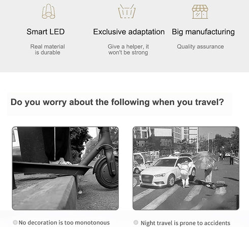 YHGSEE Electric Scooter LED Strip Light - Night Cycling Colorful Lamp for Xiaomi M365/pro, Waterproof Safety Skateboard