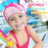 Syhood 3 Pcs Kids Swim Caps, Baby Waterproof Bathing Caps for Long Short Hair Boys Girls