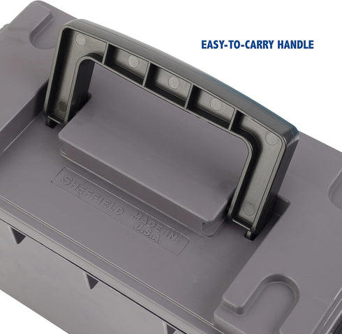 Sheffield 12628 Field Box, Water Resistant Ammo Storage Box, Tamper-Proof Locking Ammo Can, Stackable, Made in The