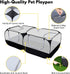 Small Animal Playpen, Portable Chicken Run Coop with Detachable Bottom and Breathable Mesh Walls, Foldable Pet