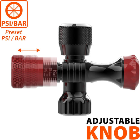 PRE-Set Pressure Bicycle C02 Inflator/Deflator, Compact for MTB, Gravel, and Road Bikes by Skwiki