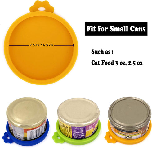 Comtim 3 Pack Cat Food Can Lids, Silicone Small Pet Food Can Covers for 3 oz Cat Food Cans