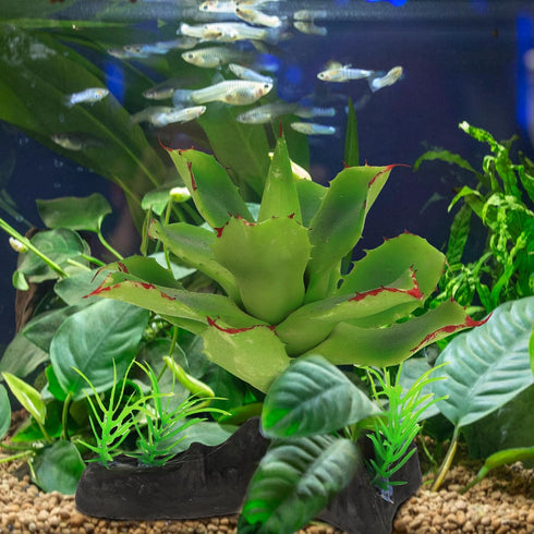 Cabilock Artificial Plants for Reptile Terrarium Dcor, Spider Box with Faux Flame Rose Plant, Lifelike Reptile Habitat