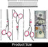 wikdey Dog Grooming Scissors with Safety Round Tip Pet Grooming scissors Kit Dog Shears kit Incudes Thinning Curved