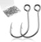 Fishing Inline Single Hooks - 60pcs/Box Single Replacement Hooks for Fishing Baits