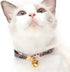 Necoichi Chirimen Hanabi Fireworks Cat Collar (Gray) - Safety Breakaway with Bell, Japanese Pattern