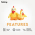 fabdog Fluffies Dog Toys - Cute Animal-Themed Squeaky Plush Toy for All Breeds - Fun Nylon Dog Toys | Small Chicken