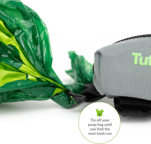 Tuff Mutt Dog Poop Bag Holder for Leash, Lightweight Dispenser for Pet Waste Bags, Easy Cleanup Accessory