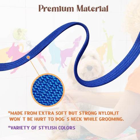 Pet Grooming Loop for Dogs - Adjustable Nylon Restraint Noose for Grooming Arm & Table - 5 Pack