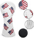 US Flag Patriotism Golf Club Head Covers, White for Driver and Fairway Woods, Synthetic Leather Set
