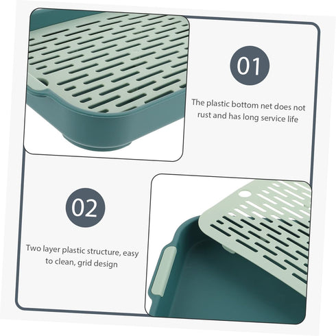 Square Litter Box for Rabbits - Large Bunny Potty Training Tray