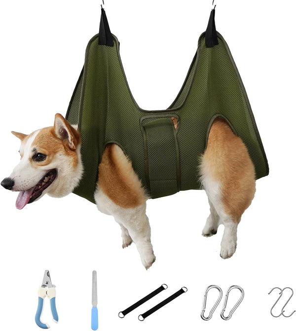 Mklhgty Dog Grooming Hammock for Trimming Nails and Ear/Eye Care, Sling for