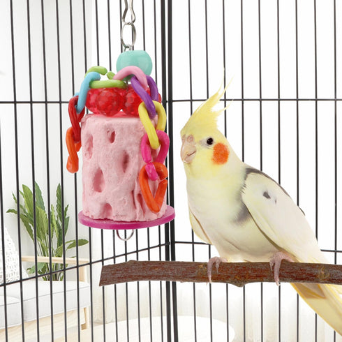 Hypeety Bird Chew Toy - Calcium Teeth Grinding Treats for Hamster, Parrot, Small Animal Cage, 1pc Color Random