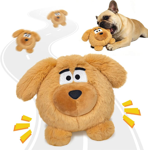 COPHCY Moving Dog Ball, Jumping Squeaky Interactive Dog Toys, Plush Chew Toys for