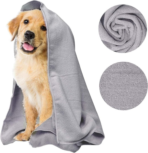 My Doggy Place Super Absorbent Microfiber Towel - Dog Bathing Supplies - Light Grey - 45 x 28 in - 1 Piece