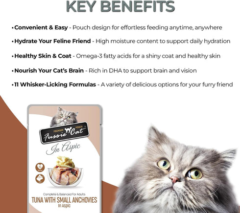 Fussie Cat Premium Tuna with Small Anchovies, 12 Count (Pack of 1)