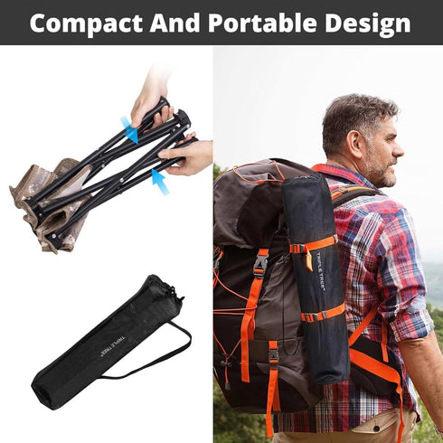1 Pack 13.8 Inch 400 LBS TRIPLE TREE Camping Stool, Camouflage Portable Folding Stool for Outdoor Walking Hiking