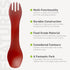 humangear GoBites Uno Portable & Convertible Travel Utensils, Multi-Functional Spork, Red