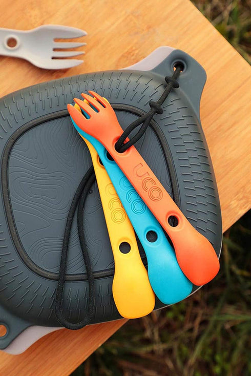 UCO Mini Spork Camping Combo Spoon-Fork Utensil, 3 Pack for Kids