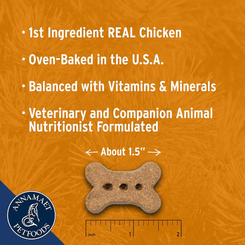 Annamaet Salcha Grain-Free Dog Treats, Poulet Formula with Chicken & Duck, 7-oz Bag