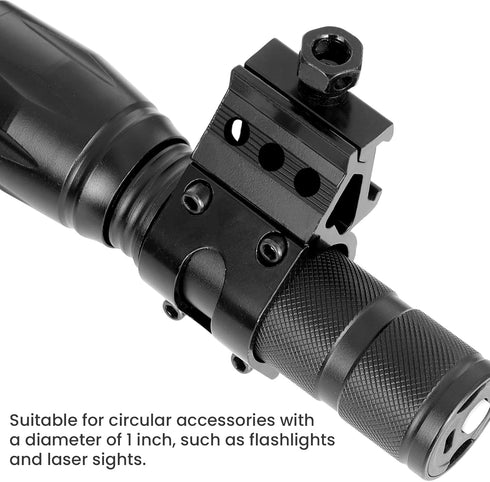 NEATABY Offset 1 Inch Picatinny Rail Mount, Picatinny Flashlight Mount, Flashlight Mounts for Outdoor