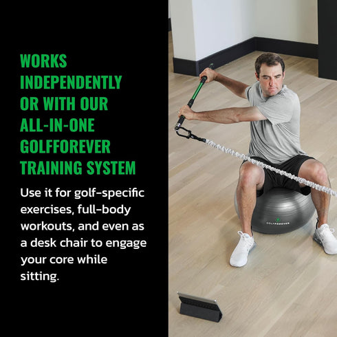 Stability Ball for Golf Training | Proven by Scottie Scheffler | 65cm Grey