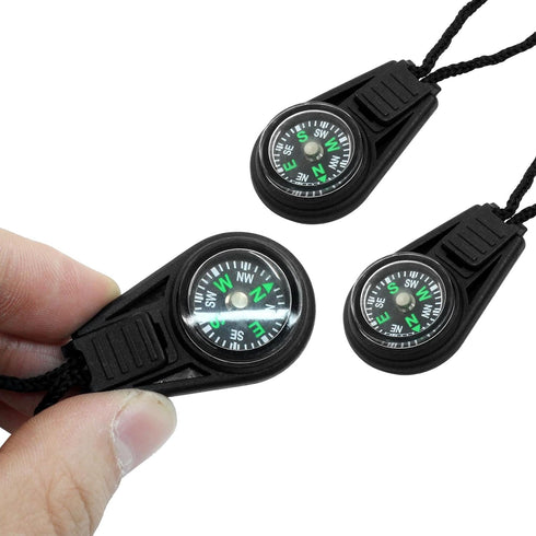 Kemcatui 10 Backpacks Pcs Mini Compass Bulk Zipper Pull Tiny, Waterproof Survival Compass for Camping, Hiking