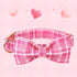 Lionheart Glory Adjustable Pink Plaid Dog Collar with Bowtie, Soft Bowtie Dog Collars for X-Small Puppy Gift