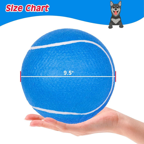 EXPAWLORER Dog Toy Ball (9.5’’ Giant Tennis Balls) for Dogs, Interactive Large Floating Toy