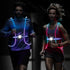 LED Reflective Running Vest Lights for Runners, USB Rechargeable Safety Lights with Front Light, 7 Colors, Three Light