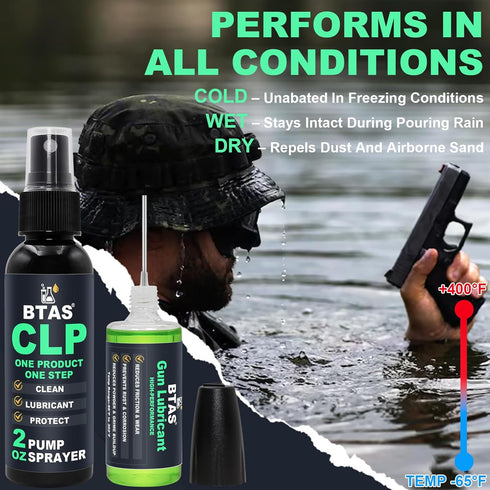 2oz 1 oz BTAS Gun Cleaner and Lubricant CLP Gun Oil Cleaning Kit Universal Spray Solvent & Needle Oiler Bottle