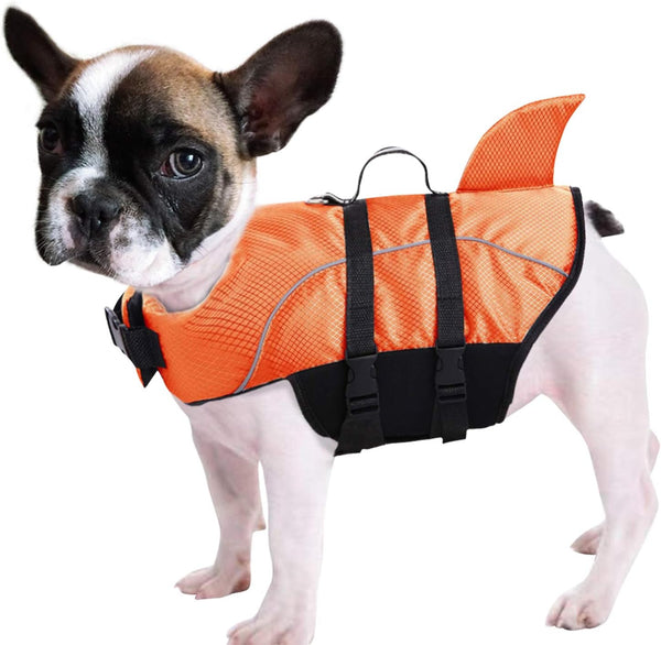 Ripstop Dog Life Jacket Shark Life Vest for Dogs, Safety Lifesaver with High Buoyancy for Small and Medium Breeds