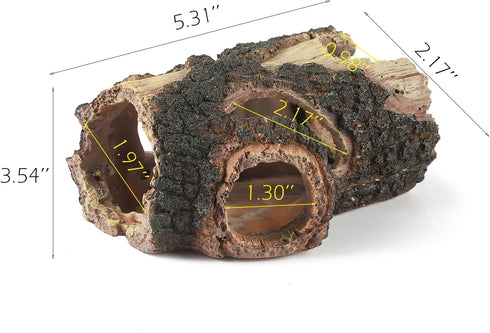 Aquarium Wood Fish Tank Decorations,Resin Fake Logs Terrarium DÉCor, Reptile Hide Aquarium Hideout for Fish Cave, Small Turtles, to 20 Gallon Tank by IBWell