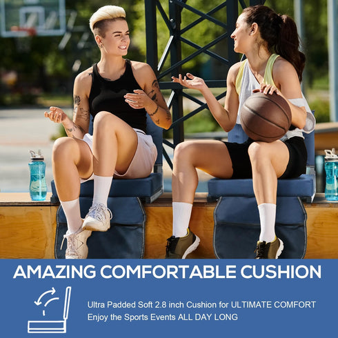 Stadium Seats for Bleachers with Back Support, Bleacher Seats with Backs and Cushion Wide, Portable Folding Comfort