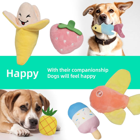 19 Pack Set Puppy Squeaky Dog Toys Plush Puppies,Cute Chew Pets Dog Toy with Squeakers for Small Dogs Playtime