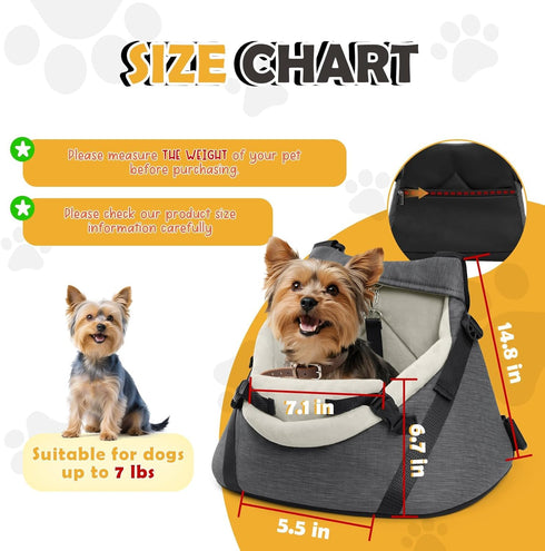 7 lbs, WOYYHO Luxury Dog Booster Car Seat Up to PU Leather Pet Car Seat with Safety Belt & Soft Flannel Liner