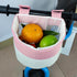 Kids Bike Basket, Soft Doll Bike Seat, Girls Bicycle Basket for Toy Doll Storage, Pink Patchwork White