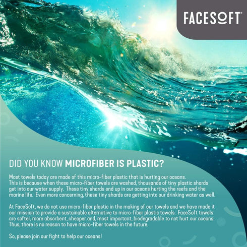 Multipack 3 FACESOFT Mini Towels Charcoal Detox - Pulls Oils and Toxins from Skin - Infused with Activated Charcoal