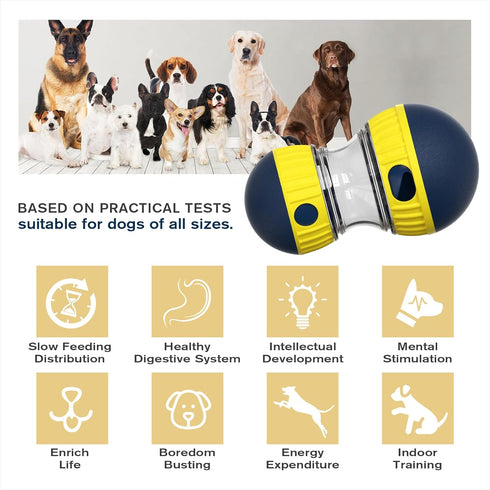 Dog Interactive Toys, Indestructible Puppy Treat Dispenser for Large/Medium/Small Aggressive Chewers