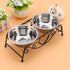 Dog Feeder, Stainless Steel Double Dog Food Bowl Cat Water Bowls with Feeder Dishes Shelf Stand for Small Medium Large Dogs