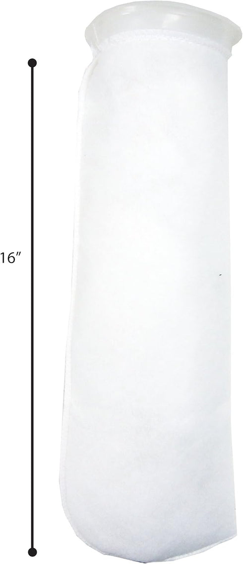 12 Pack - 4 Inch Ring Filter Socks, 200 Micron Aquarium Felt Filter Bags, Long Version