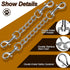 Dog Collar Backup Strap, Harness to Collar Safety Clip, Metal Stainless Steel Chain Leash Safety Attachment (8 Inches)