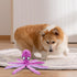 Squeak Dog Toy, 12.5In Plush Octopus with Crinkle Paper and Squeaky Inside, No Stuffing for Indoor Dogs (Purple)