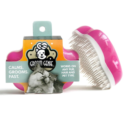 Small 4" Dog Pet Hair Massaging Brush Grooming Tool for Cats and Dogs, Long or Short Hair (Raspberry Pink)